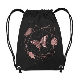GYM BAG - BUTTERFLY / rhombuses (GLITTER BUTTERFLIES) - sewing set