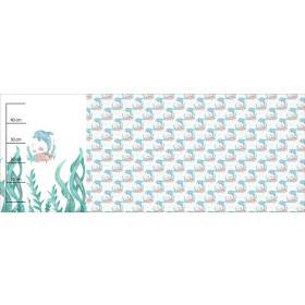 DOLPHIN pat. 3 (MAGICAL OCEAN) - SINGLE JERSEY PANORAMIC PANEL (60cm x 155cm)