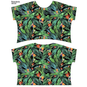 FLIMSY OVERSIZE BLOUSE "ELENA" - PARADISE JUNGLE / black - sewing set