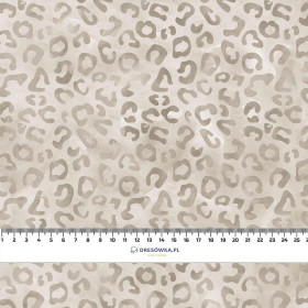 SPOTS / BEIGE (SNOW LEOPARDS) - brushed knitwear with elastane ITY