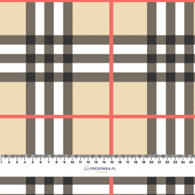 CHECK PAT. 13 / beige - Cotton woven fabric