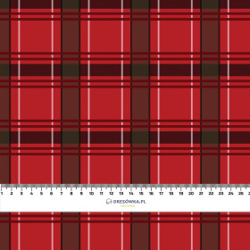 CHECK PAT.5 / red - Cotton woven fabric