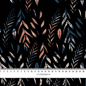 LEAVES PAT. 3 / BLACK - Cotton woven fabric