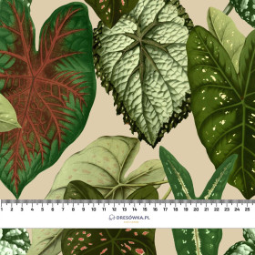 PARADISE LEAVES pat. 1 (SAFARI) - Waterproof woven fabric