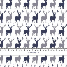 REINDEERS PAT. 4 (WINTER TIME) / white - Cotton woven fabric