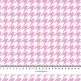 PINK HOUNDSTOOTH / WHITE - Viscose jersey