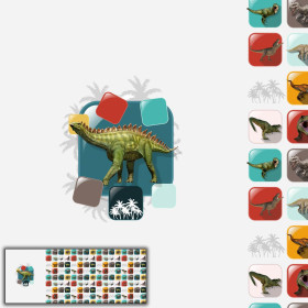DINO TILES PAT. 6 / smaragd - PANORAMIC PANEL (60 x 155cm)