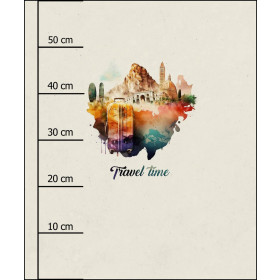TRAVEL TIME PAT. 1 - panel (60cm x 50cm) Cotton woven fabric