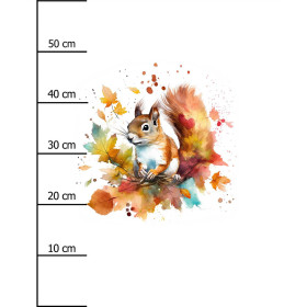 WATERCOLOR SQUIRREL - panel (60cm x 50cm) Cotton woven fabric