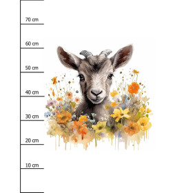 WATERCOLOR GOAT - panel (75cm x 80cm) SINGLE JERSEY PANEL