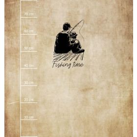 FISHING TIME PAT. 2 - panel (75cm x 80cm) SINGLE JERSEY PANEL