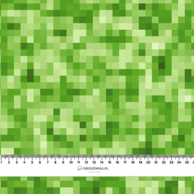 PIXELS pat. 2 / lime - Cotton woven fabric