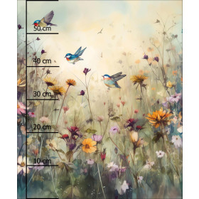 MAGIC MEADOW PAT. 11 - panel (60cm x 50cm) Cotton woven fabric