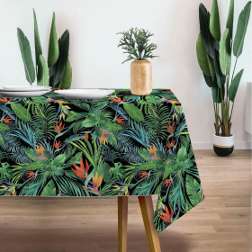 PALM LEAVES pat. 3 / green - Woven Fabric for tablecloths