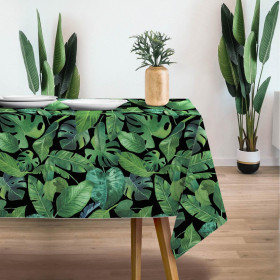 PALM LEAVES pat. 3 / green - Woven Fabric for tablecloths