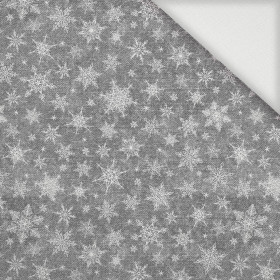 SNOWFLAKES PAT. 2 / ACID WASH GREY  - Woven Fabric for tablecloths