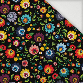 MINI LOWICZ FOLKLORE / black - Woven Fabric for tablecloths