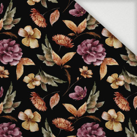 GOLDEN GARDEN pat. 1 (COLORFUL AUTUMN) / black - Woven Fabric for tablecloths