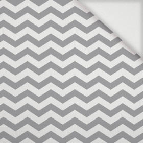 ZIGZAGS / grey - Woven Fabric for tablecloths