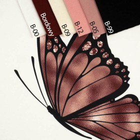 BUTTERFLY pat. 3 (GLITTER BUTTERFLIES) - SINGLE JERSEY PANEL 75cm x 80cm
