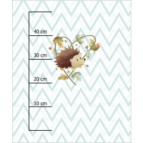 HEDGEHOG IN LEAVES (AUTUMN GIRL) - panel 50cm x 60cm - single jersey 