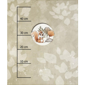 HAPPY SQUIRRELS (AUTUMN IN THE FOREST) - panel 50cm x 60cm - looped knit fabric