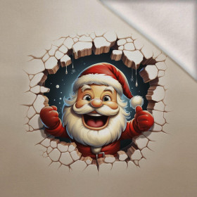 HAPPY SANTA -  PANEL (60cm x 50cm) brushed knitwear with elastane ITY