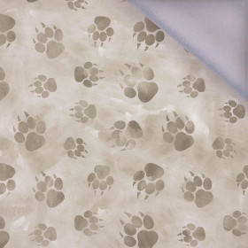PAW PRINTS / BEIGE (SNOW LEOPARDS) - softshell