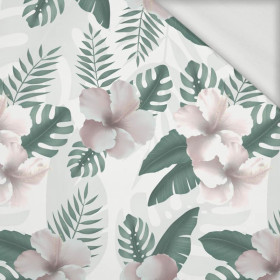 PALM LEAVES pat. 3 / green - looped knit fabric