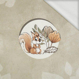 HAPPY SQUIRRELS (AUTUMN IN THE FOREST) - panel 50cm x 60cm - looped knit fabric