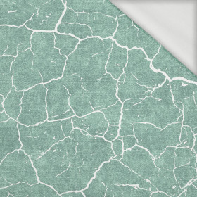 SCORCHED EARTH (white) / ACID WASH (modern mint) - looped knit fabric