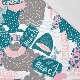 GRAFFITI SHARKS / white - single jersey with elastane 