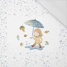 GIRL WITH UMBRELLA / DROPS (AUTUMN GIRL) - panel 50cm x 60cm - single jersey 