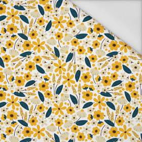 SMALL FLOWERS pat. 2 / white - Waterproof woven fabric