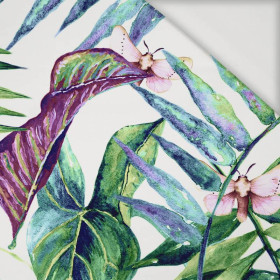 LEAVES AND INSECTS PAT. 2 (TROPICAL NATURE) / white - Viscose jersey