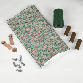 FOREST CUBE (SNOW LEOPARDS) - looped knit fabric