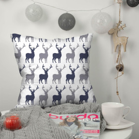 REINDEERS PAT. 4 (WINTER TIME) / white - Woven Fabric for tablecloths