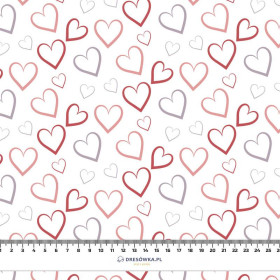 HEARTS (CONTOUR) / white (VALENTINE'S HEARTS) - Cotton woven fabric