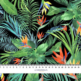 PALM LEAVES pat. 3 / green- single jersey with elastane