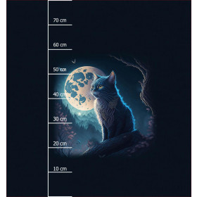 MOON CAT - panel (75cm x 80cm) brushed knitwear with elastane ITY