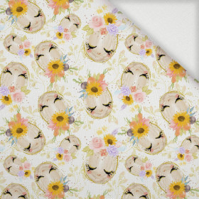 SLEEPING EASTER EGGS (CUTE BUNNIES) - Woven Fabric for tablecloths