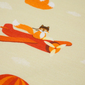 FOXES ON THE JOURNEY / sand - Viscose jersey WE210