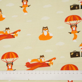 FOXES ON THE JOURNEY / sand - Viscose jersey WE210