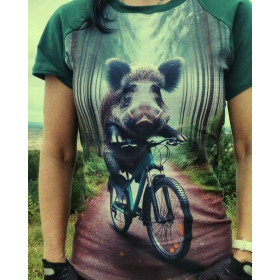BOAR ON A BIKE PAT. 1 - PANEL (60cm x 50cm) SINGLE JERSEY