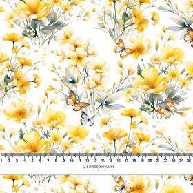 FLOWERS (BUTTER YELLOW)- Slub Weave
