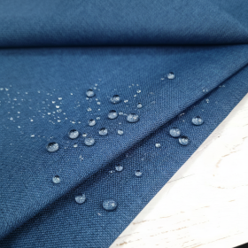 Waterproof woven fabric linen imitation - BLUE
