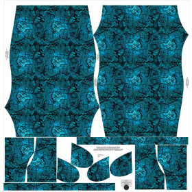 DRESS "CARMEN" - LACE BUTTERFLIES / blue - sewing set