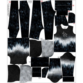 Children's tracksuit (OSLO) - FORREST OMBRE (WINTER IN THE MOUNTAIN) - sewing set