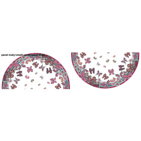 BUTTERFLIES (pattern no. 1 pink) / white - circle skirt panel 