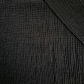 Cotton Muslin Double Gauze - BLACK